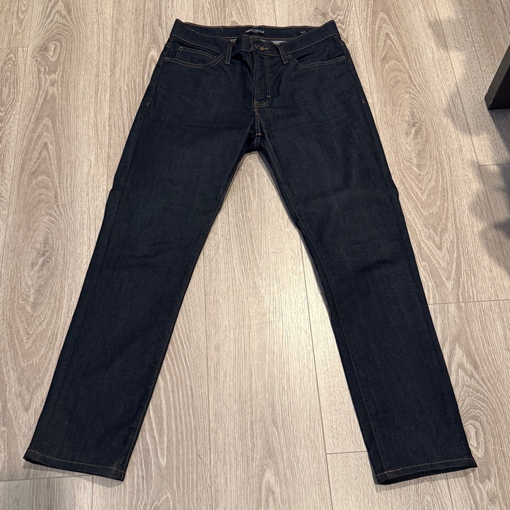 J.Crew Mercantile Flex Slim Fit Leg Dark Wash Indigo Jeans Mens 31 - Picture 3 of 5